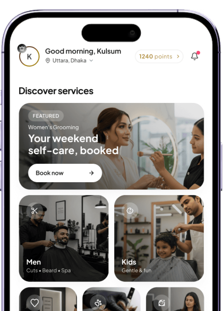 GlowHaat home screen