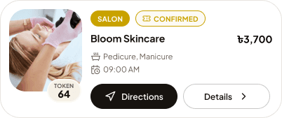 Confirmed booking at Bloom Skincare