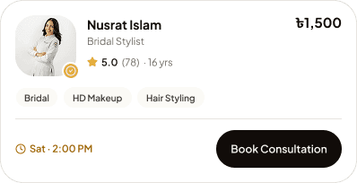 Nusrat Islam, bridal stylist